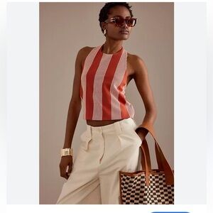 Anthropologie Bishop + Young Striped Halter Tank NWOT